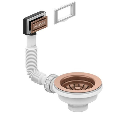 Выпуск для мойки Alveus 114 Copper new с рамкой и заглушкой гофра 1144842
