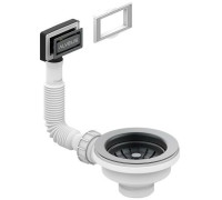 Выпуск для мойки Alveus 114 Anthracite new с рамкой и заглушкой гофра 1144843