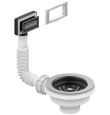 Выпуск для мойки Alveus 114 Anthracite new с рамкой и заглушкой гофра 1144843