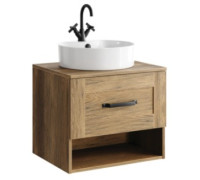 Тумба под умывальник подвесная AQUATON Craft 600х500х480 мм 1 ящик дуб балтийский CRF0106DB