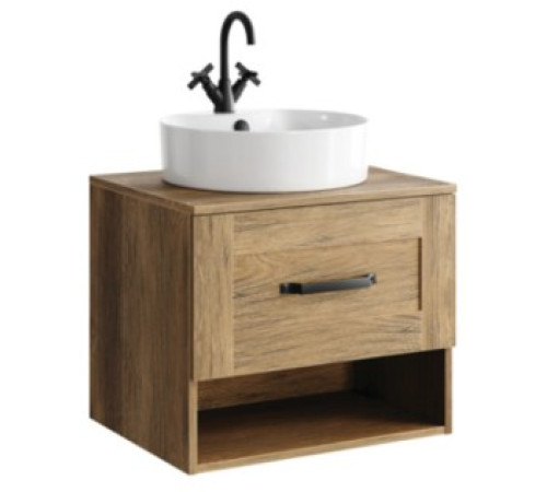 Тумба под умывальник подвесная AQUATON Craft 600х500х480 мм 1 ящик дуб балтийский CRF0106DB