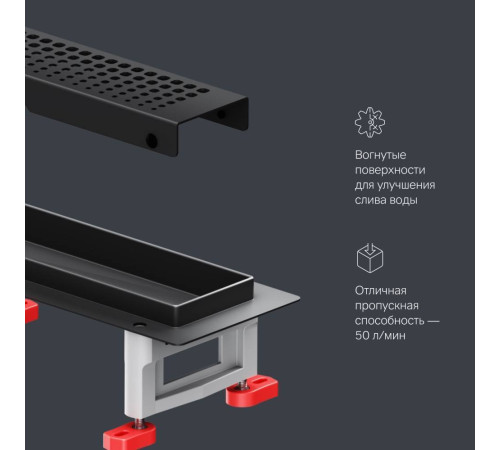 Трап для душа линейный AM.PM Masterflow Cut Gradient 70 см W01SC-P11-070-01BM