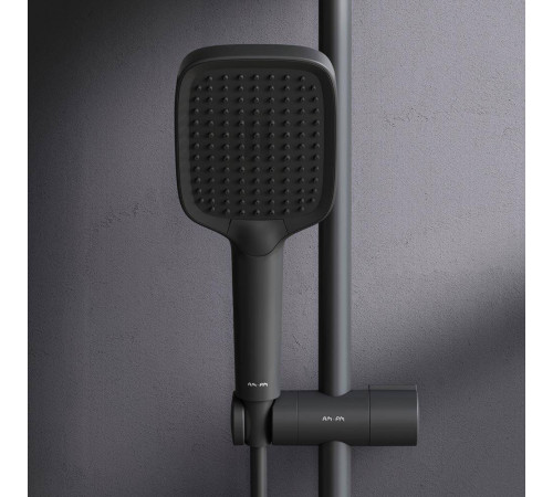 Душевая система со смесителем-полкой для ванны AM.PM Func матовый черный F078F722