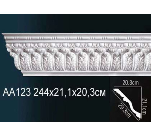 Карниз потолочный Perfect AA123 полиуретановый с рисунком AA123