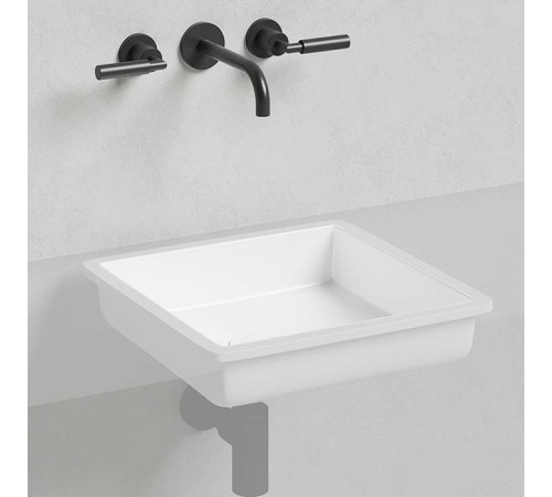 Раковина встраиваемая снизу Salini Marea 42х42х13 см S-Stone белый матовый 1802207M