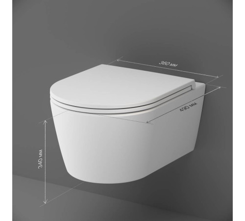 Унитаз подвесной AM.PM Func FlashClean с сиденьем микролифт матовый C8F1700MWSC