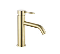 Смеситель для раковины AQUAMET Siena 82 мм золото шлифованное AQM6210BG