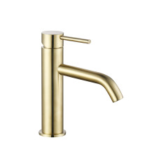 Смеситель для раковины AQUAMET Siena 82 мм золото шлифованное AQM6210BG