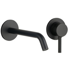 Смеситель для раковины AQUAMERIT Siena настенный 180 мм черный матовый AQM6215MB