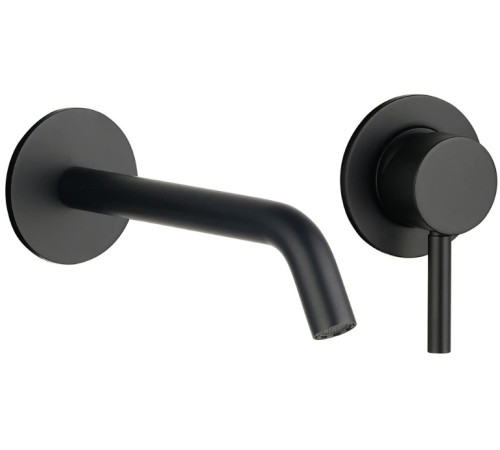 Смеситель для раковины AQUAMERIT Siena настенный 180 мм черный матовый AQM6215MB
