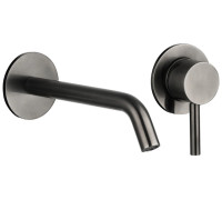 Смеситель для раковины AQUAMERIT Siena настенный 180 мм оружейная сталь AQM6215GM