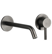 Смеситель для раковины AQUAMERIT Siena настенный 180 мм оружейная сталь AQM6215GM