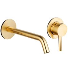 Смеситель для раковины AQUAMERIT Siena настенный 180 мм золото AQM6215GG