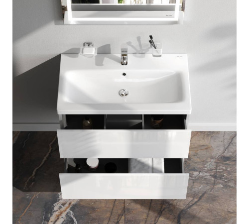 Тумба под раковину подвесная AM.PM Gem 75 см 2 ящика белый глянец M90FHX07522WG