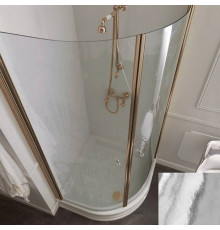 Душевое ограждение Kerasan 80х80х187 см четверть круга профиль бронза стекло прозрачное 9158T3