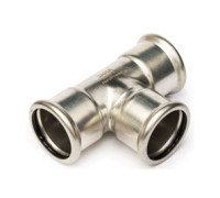 Тройник пресс SANHA NiroPress AISI 304L 54x22x54 мм нержавеющая сталь 691130542254.3