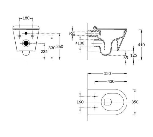 Унитаз подвесной Kerama Marazzi Plaza Modern безободковый белый глянцевый PLMR.wc.02