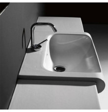 Раковина Kerasan Inka Project 60х40 см 1 отверстие со столешницами белый глянцевый 341101/341701