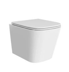 Унитаз подвесной Kerama Marazzi Cubo безободковый с сиденьем белый глянцевый CU.wc.02