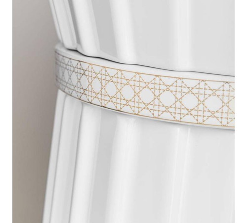 Раковина напольная Oasis Plisse 44х95 см без отверстия с донным клапаном и сифоном золото/белый 0PI440CEOR