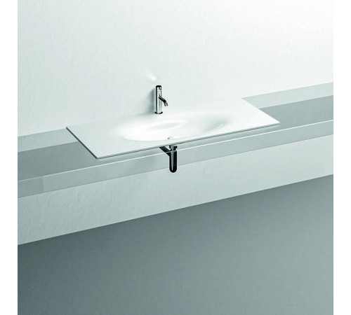 Раковина Kerasan Shape 122х52 см встраиваемая 1 отверстие белый глянцевый 548001