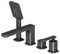 Смеситель на борт ванны Timo Torne на 4 отверстия комплект черный 4330/03Y