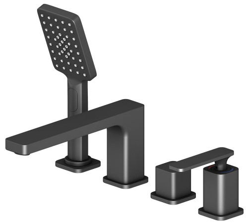 Смеситель на борт ванны Timo Torne на 4 отверстия комплект черный 4330/03Y