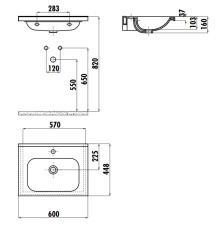 Раковина мебельная Creavit IDEAL 60 60x45 см белая ID060-00CB00E-0000