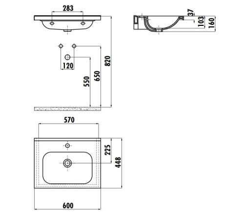 Раковина мебельная Creavit IDEAL 60 60x45 см белая ID060-00CB00E-0000