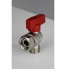 Кран шаровой угловой ELSEN 3/4 НВ ручка-флажок красная с накидной гайкой EV95.3434