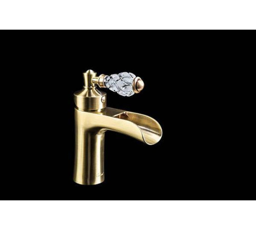 Смеситель для раковины Boheme Vogue Crystal однорычажный бронза матовая 201-CRST