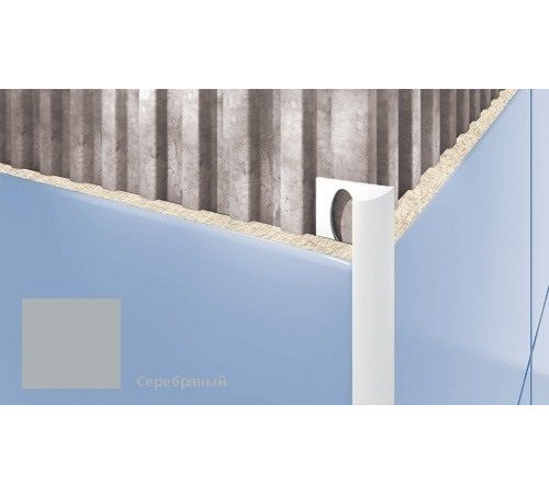 Профиль для плитки внешний Cezar 10 мм серебро T202