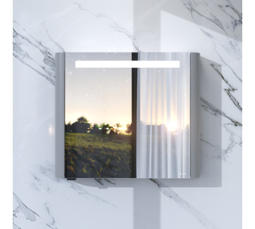 Зеркальный шкаф с подсветкой AM.PM Inspire V2.0 80 см правый серый шелк M30MCR0801FG