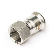 Муфта с накидной гайкой пресс нержавеющая сталь SANHA NiroPress AISI 304L 18 мм x 3/4 ВР 691359M1834.3