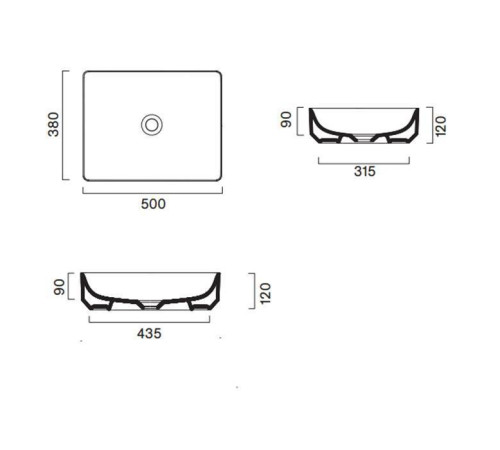 Раковина накладная Catalano Green 50х38 см 0422500001