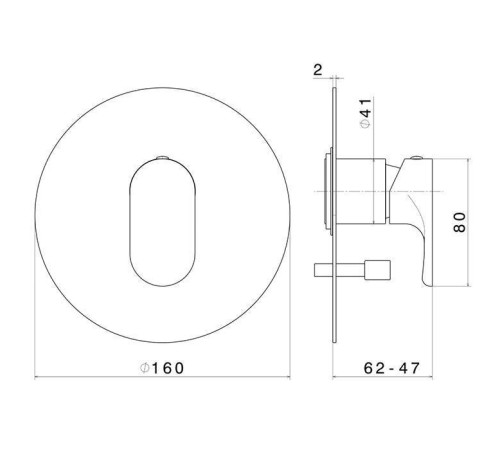 Смеситель для душа Kerama Marazzi Ole встраиваемый 2 потребителя хром 69470EKM.21.018