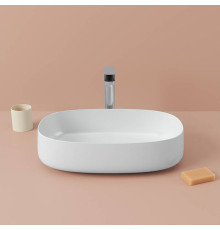 Раковина накладная Artceram Cognac 55x35 см Saniglaze белый матовый COL003 05 34