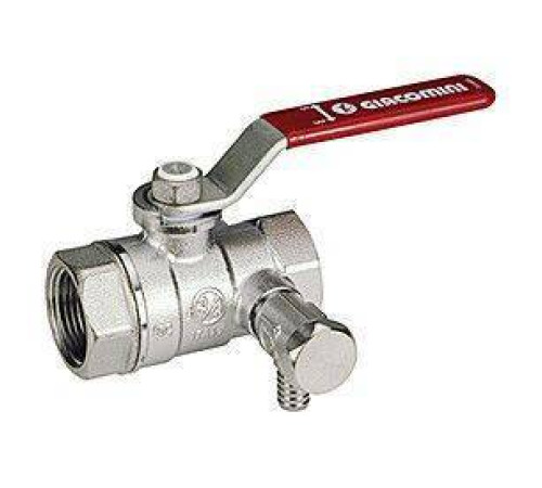 Кран шаровой Giacomini R250DS 1 1/4 ВВ рычаг со сливом R250SX006