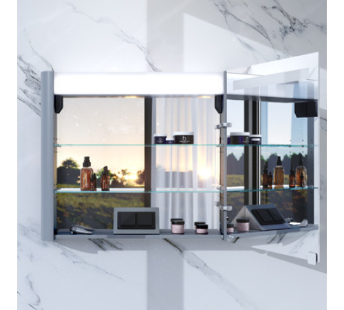 Зеркальный шкаф с подсветкой AM.PM Inspire V2.0 80 см правый серый шелк M30MCR0801FG