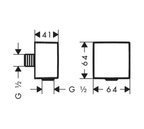 Шланговое подсоединение Hansgrohe с обратным клапаном матовый черный 26455670