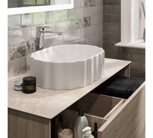 Раковина накладная Kerama Marazzi ArtBasin Conchiglia 50 см без отверстия белый глянец CC.wb.50/WHT