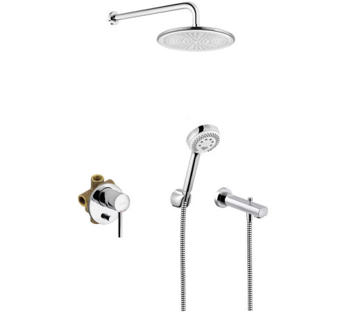 Набор для ванны и душа 7 в 1 Kludi Bozz с верхним душем 250 мм 386310576