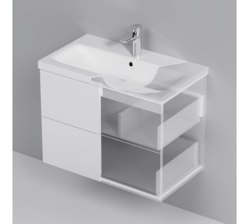 Тумба под раковину подвесная AM.PM Gem 75 см 2 ящика белый глянец M90FHX07522WG