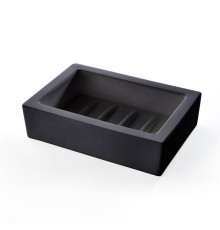 Мыльница настольная 3SC Mood Black Solid Surface черный матовый MN01A