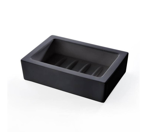Мыльница настольная 3SC Mood Black Solid Surface черный матовый MN01A