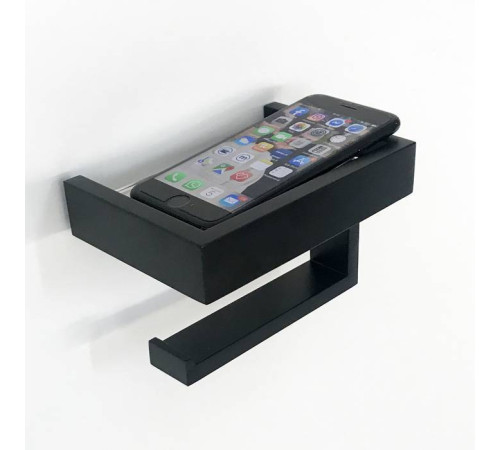 Держатель туалетной бумаги с полочкой 3SC SK 3.0 черный матовый SK06XNO