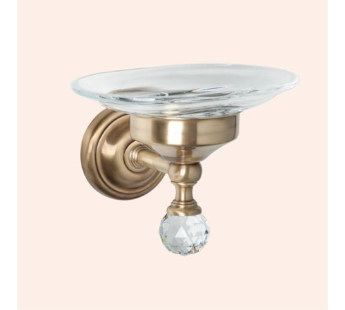 Мыльница подвесная TW Crystal 106 стеклянная бронза с кристаллом Swarovski TWCR106br-sw
