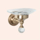 Мыльница подвесная TW Crystal 106 стеклянная бронза с кристаллом Swarovski TWCR106br-sw