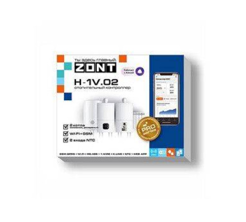 Отопительный GSM Wi-Fi контроллер ZONT H-1V.02 на DIN-рейку ML00005454