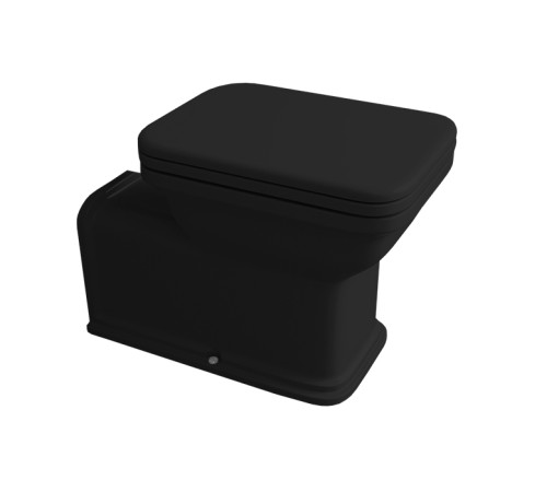 Унитаз напольный пристенный Kerasan Waldorf Prolungato 65х37 см черный матовый 411631